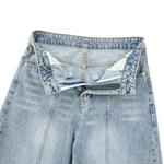 Draped Wide-Leg Relaxed Baggy Jeans
