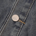 Silver Metal Flower Studs Denim Jacket