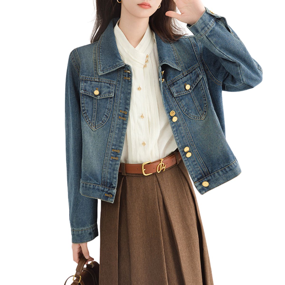 Women's Washed Denim Trucker Jacket