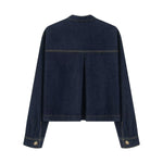 Indigo Button-Front Baggy Denim Jacket