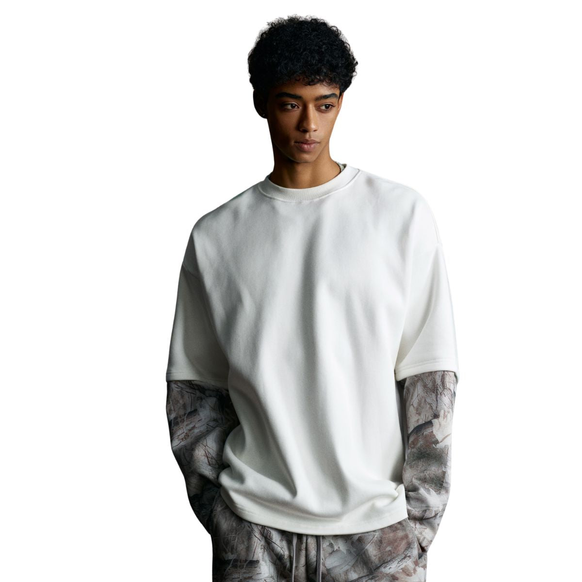 Branch Camouflage Sleeve Fleece Sweatshirt