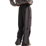 Loose Fit Washed Ripped Trousers