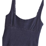 A-Line Strappy Denim Midi Dress