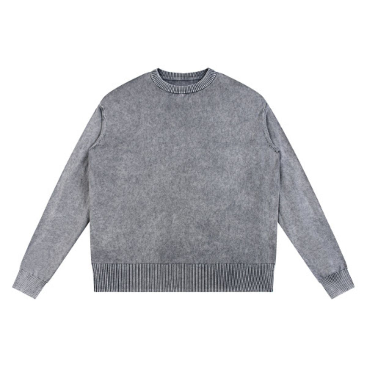 Vintage Snow Wash Relaxed Fit Cotton Knit Sweater
