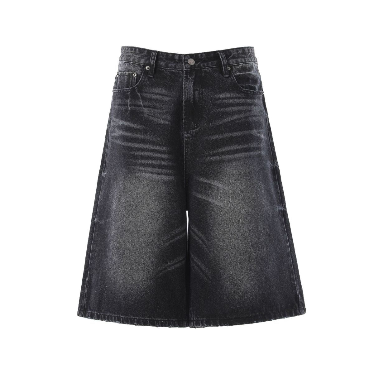 Vintage Washed Wide Leg Denim Shorts