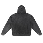 Double Slider Zip Knit Denim Hoodie