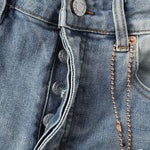 Distressed Stretch Flared Denim Jeans