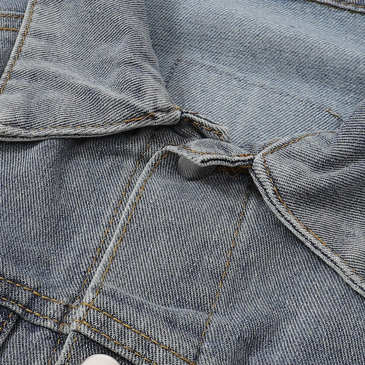 Relaxed Washed Faded Denim Jacket