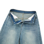 Washed Faux-Pocket Paneled Workwear Baggy Jeans