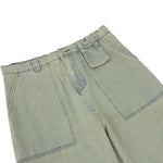 Vintage Patchwork Appliqué Wide-Leg Curved Barrel Jeans