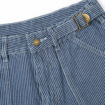 Buckle Belt Striped Denim Cargo Jeans-INNBLAC Fashion Apparel