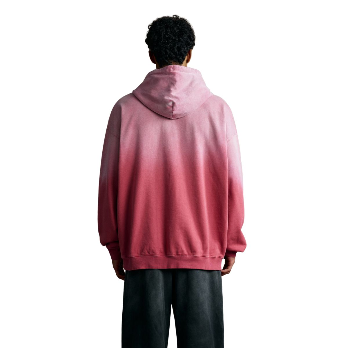 Relaxed Overdyed Ombre Faded Cotton Hoodie