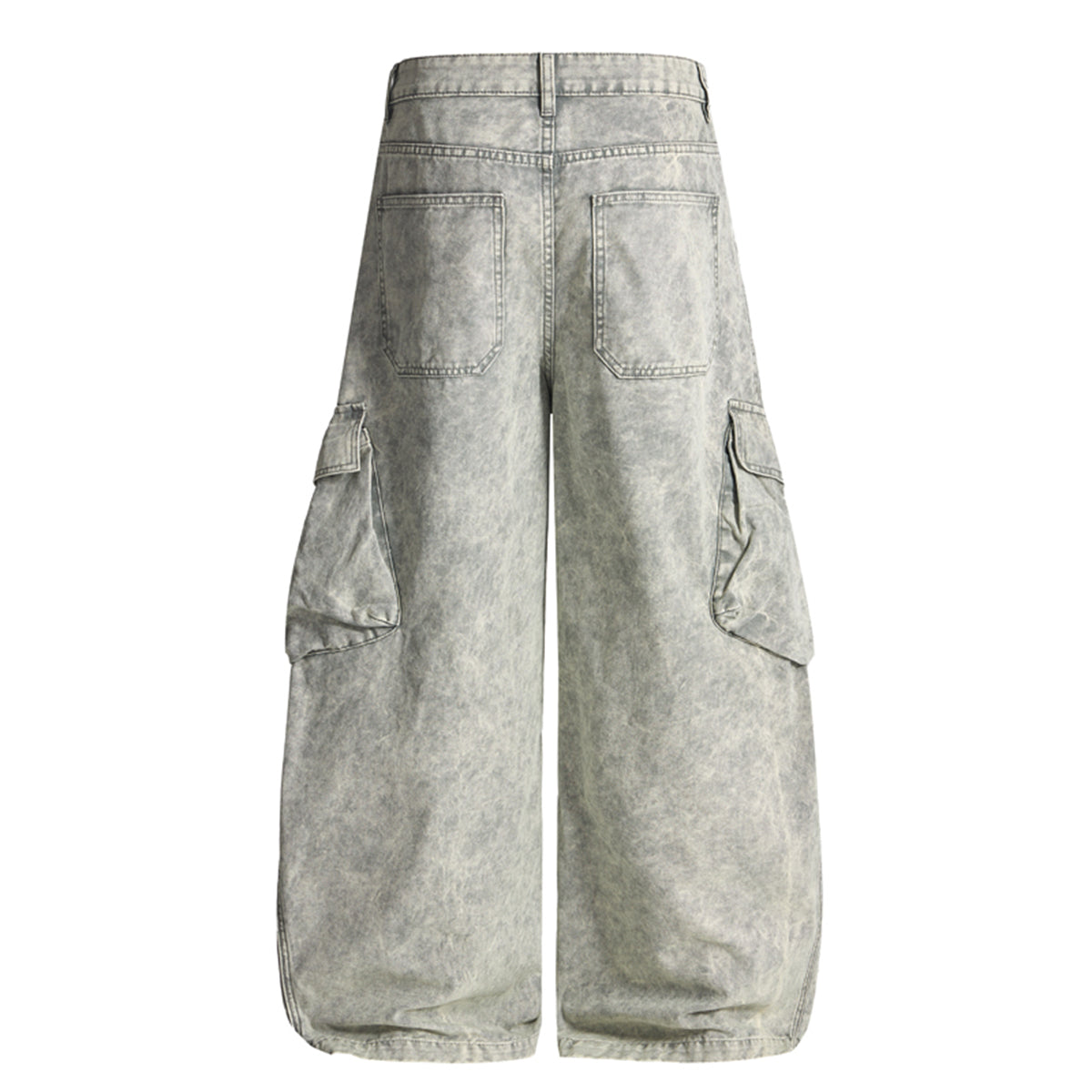 Distressed Wide Leg Cargo Pants