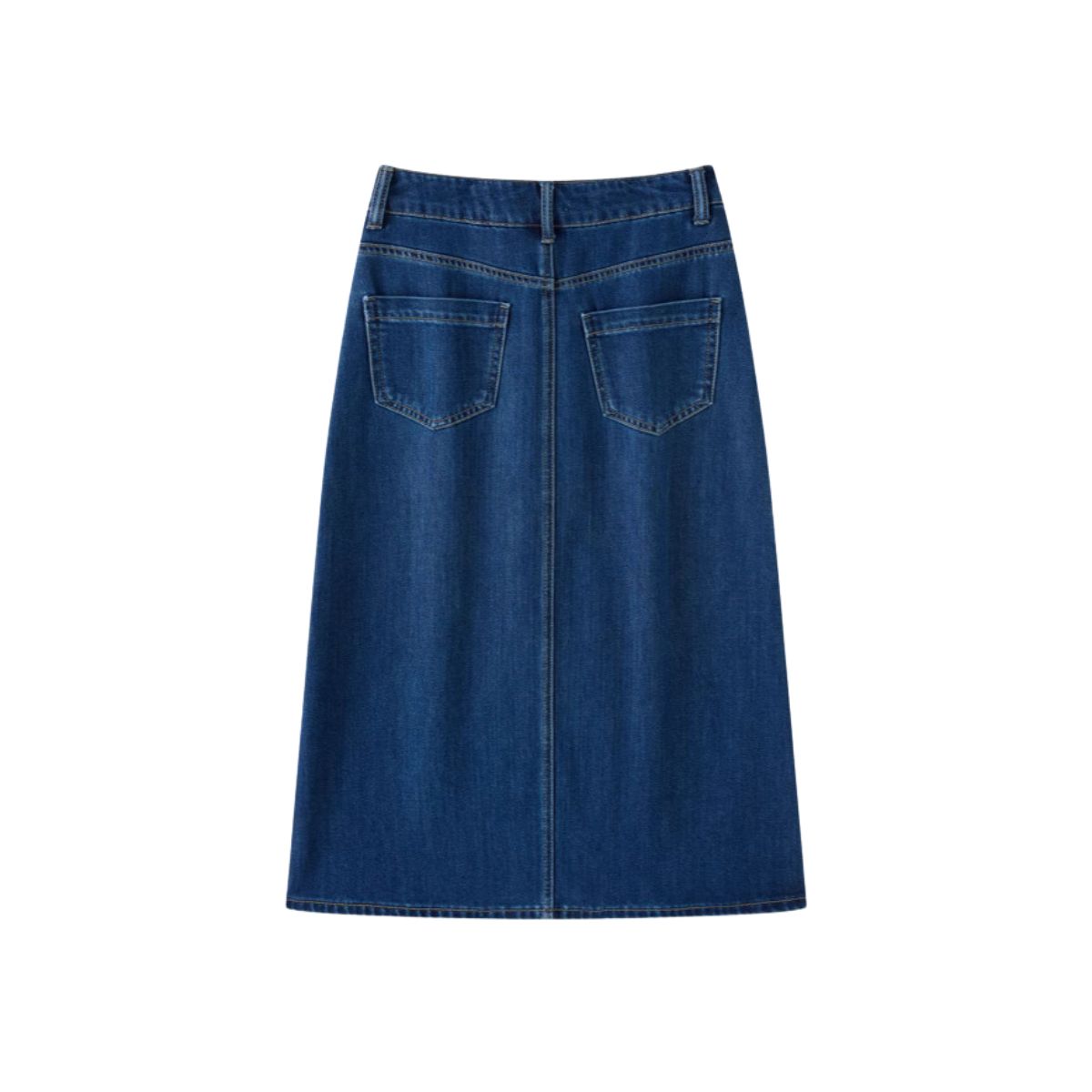 Women's Stretch Denim Midi Skirt