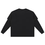 Mock Layered Contrast Strap Sweatshirt