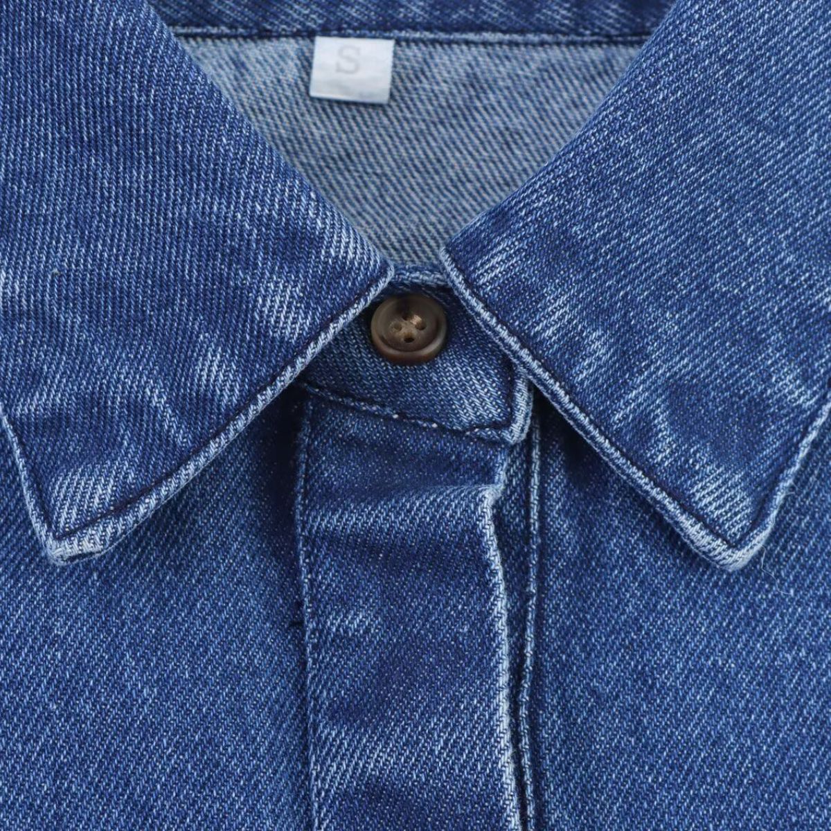 Women's Versatile Lapel Single-breasted Denim Kimono Shirt