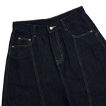 Patchwork Wide-Leg Cropped Denim Jeans