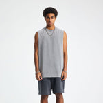 Distressed Raw Edge Sleeveless Tee 275gsm