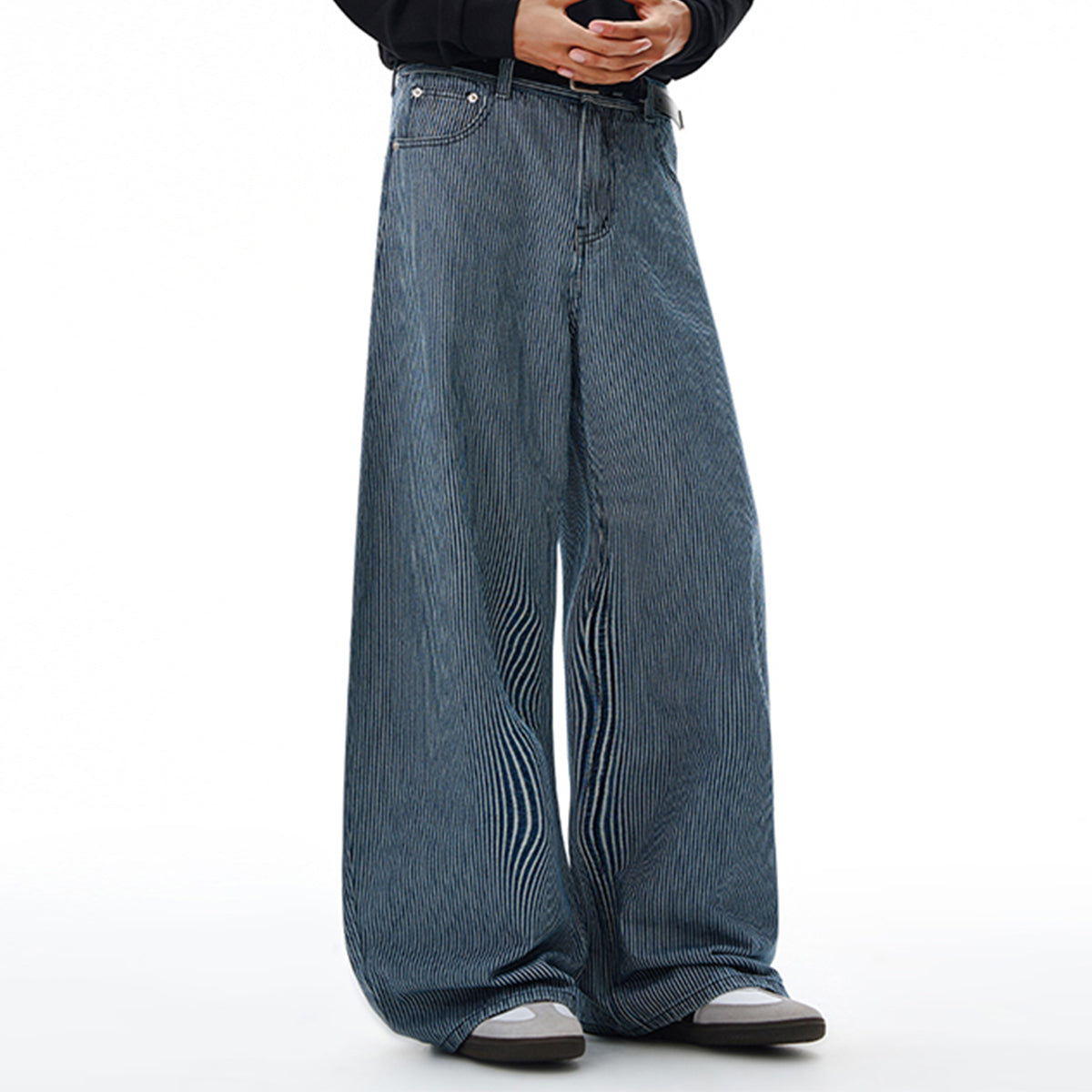 Striped Wide Leg High Waisted Casual Comfort Pants