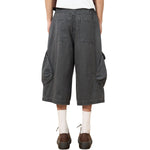 Dark Gray Cargo Cropped Pants
