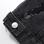 Relaxed Faded Denim Ripped Jacket