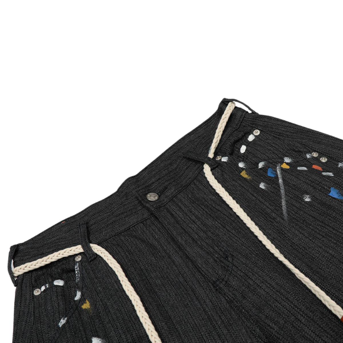 Vintage Patchwork Paint Splatter Wide Leg Jeans