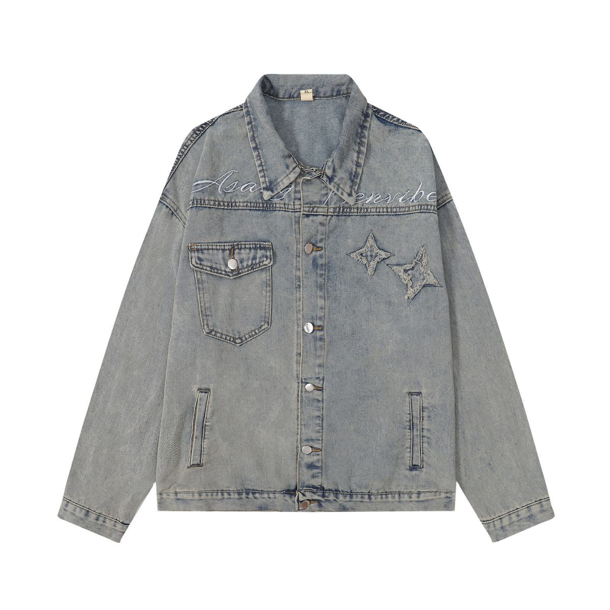 Raw Edge Star Denim Trucker Jacket