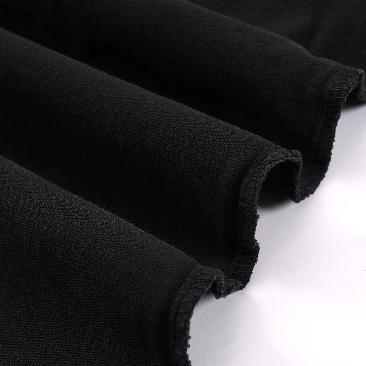 Black Washed Cotton Ripped Boxy Tee