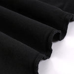 Black Washed Cotton Ripped Boxy Tee