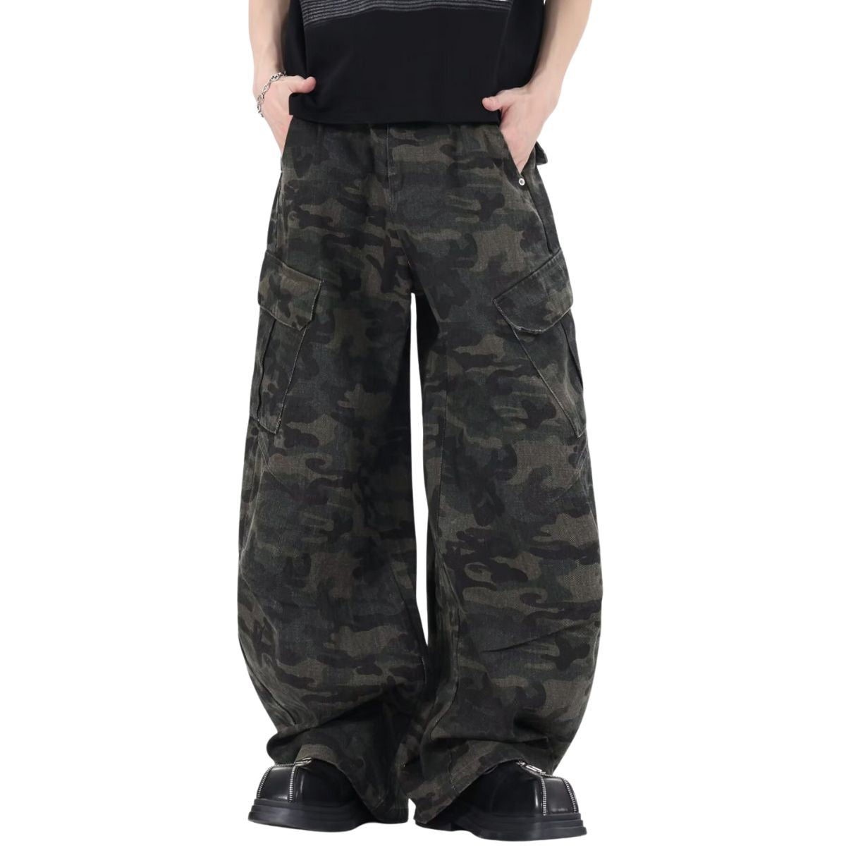 Baggy Camouflage Cargo Denim Pants