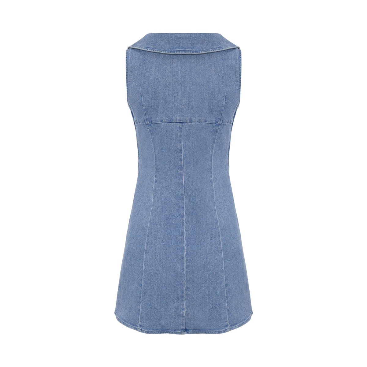 Peter Pan Collar Light Wash Denim Mini Dress