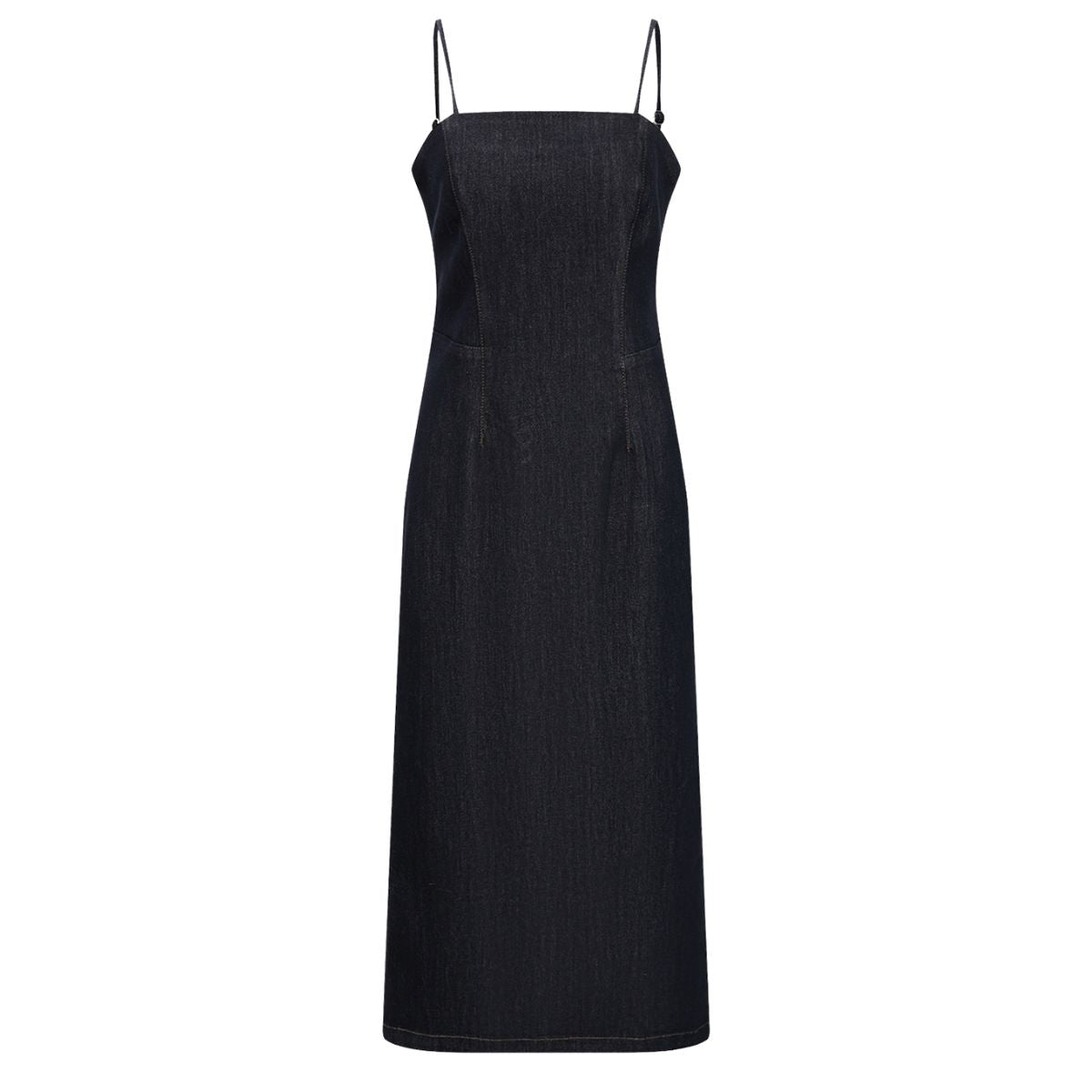 Women's Spaghetti Strap Denim Midi Dress