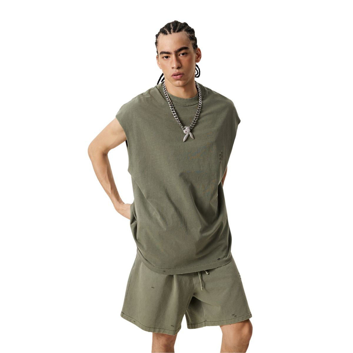 Camiseta sin mangas Raw Edge Destructive Muscle de 275 g/m²