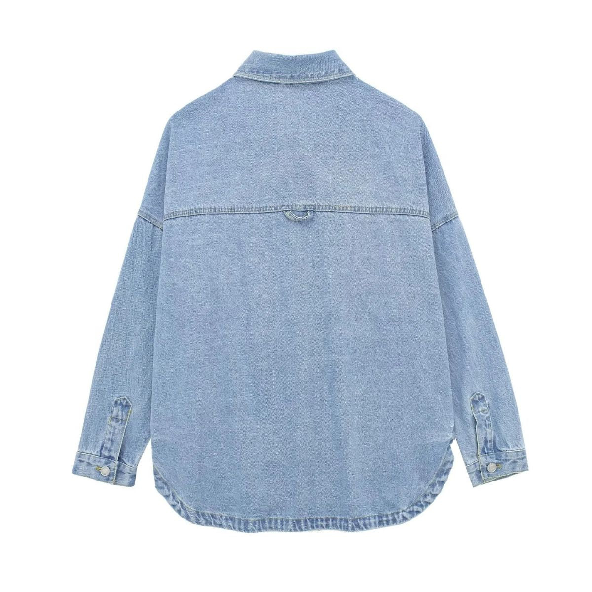 Relaxed Fit Washed Denim Shacket