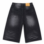 Vintage Wash Wide Leg Denim Shorts
