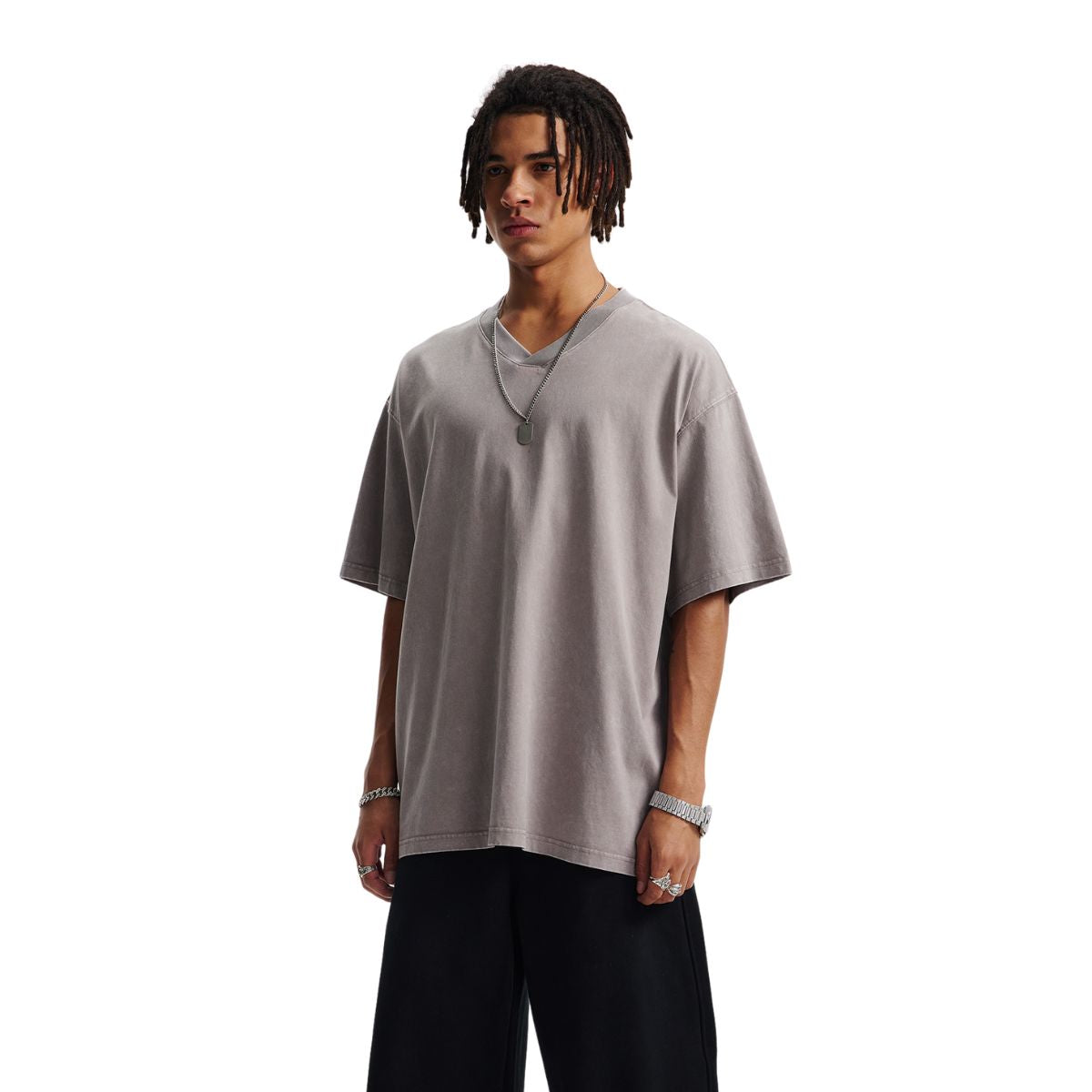 Batik Vintage Washed V-Neck T-Shirt 250gsm