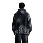 Distressed Edge Painted Graphic Washed Hoodie