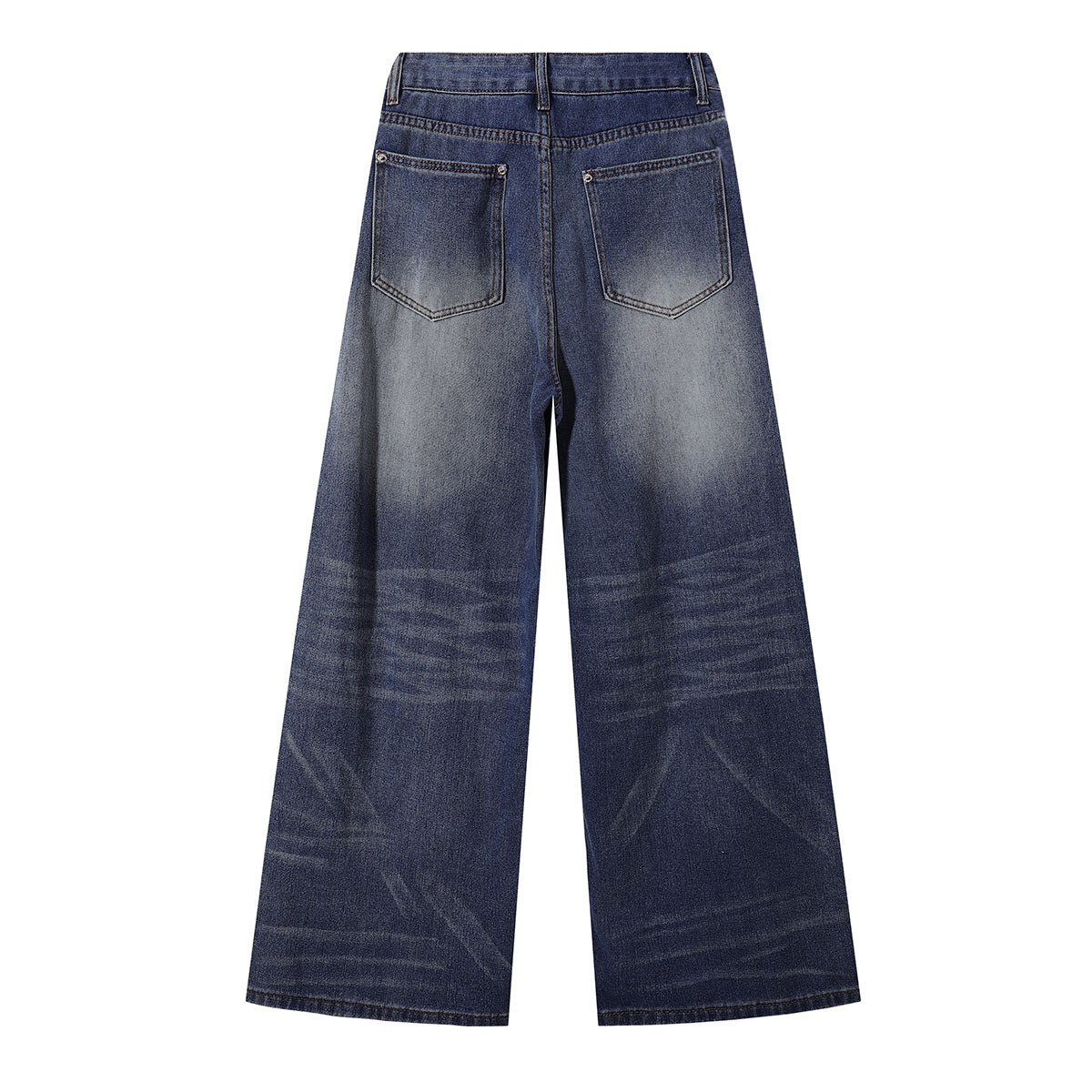 Front Pocket Embroidered Washed Wide Leg Jeans