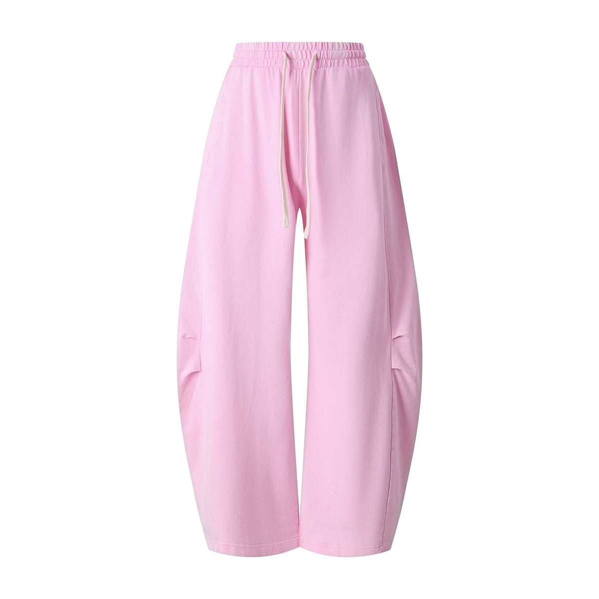 Vintage Washed Curved Panel Wide Drawstring Pants