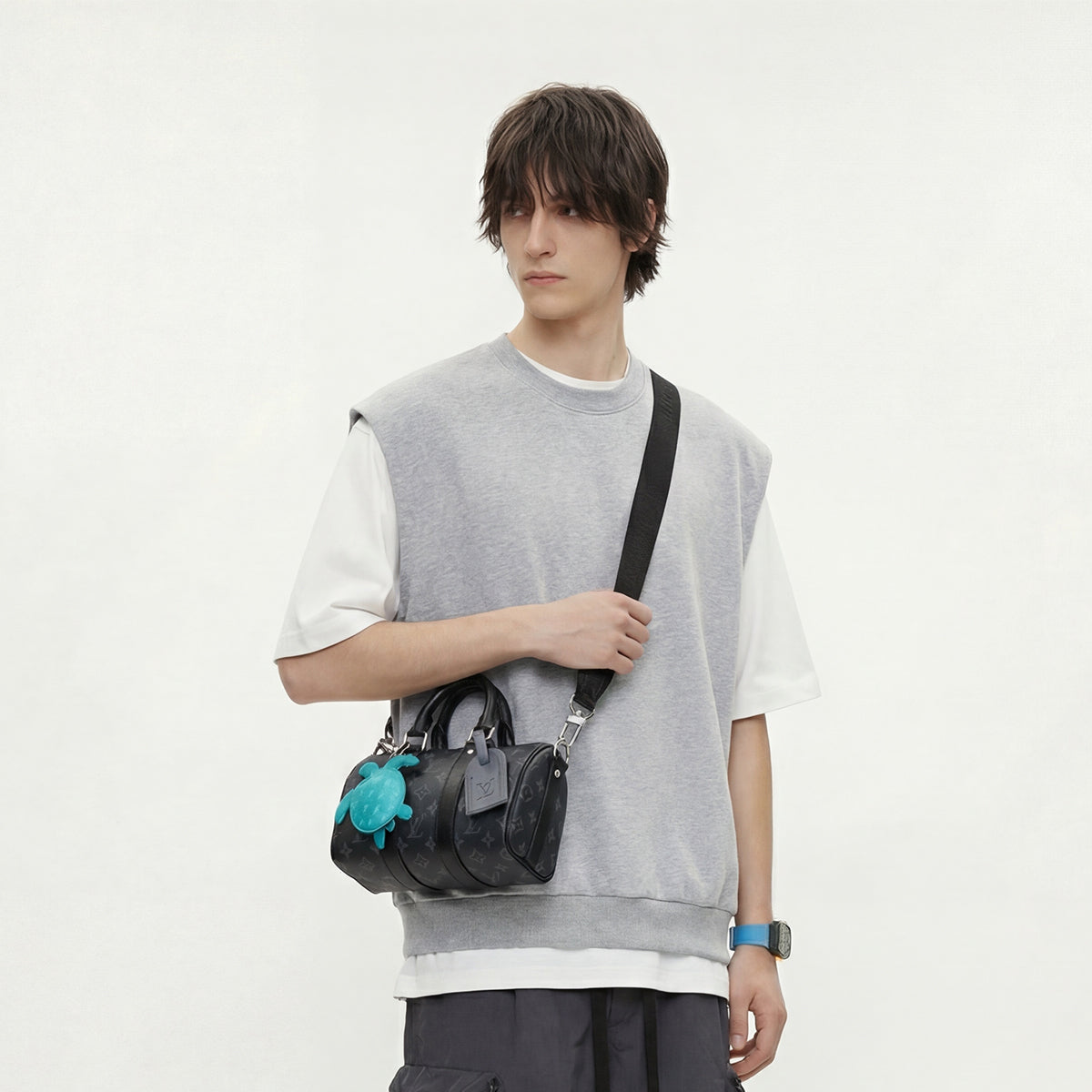 Sleeveless Boxy Fit Crewneck Sweatshirt Vest