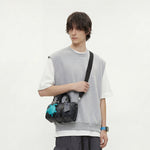 Sleeveless Boxy Fit Crewneck Sweatshirt Vest