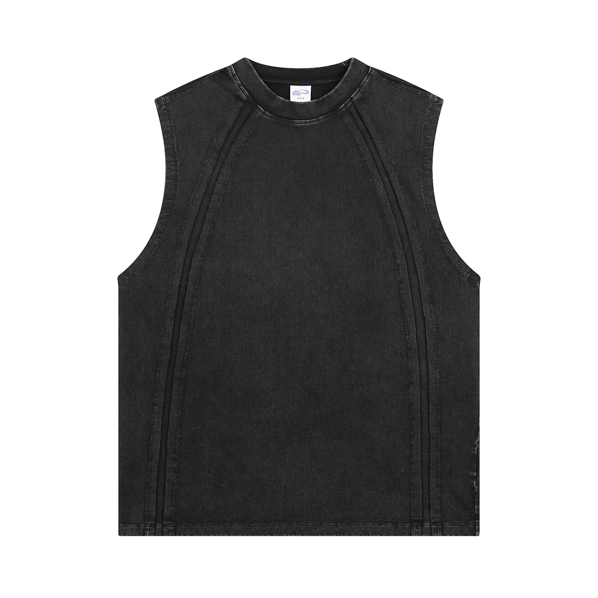 Raw Edge Patchwork Muscle Tank 275gsm