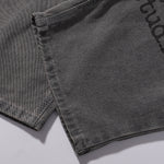 Wide Leg Black Bold Letter Print Jeans