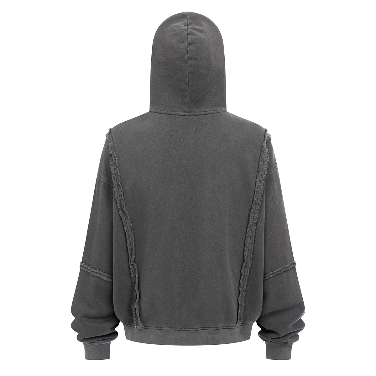 Distressed Vintage Wash Zip Up Hoodie