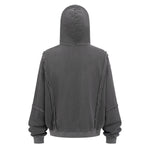 Distressed Vintage Wash Zip Up Hoodie