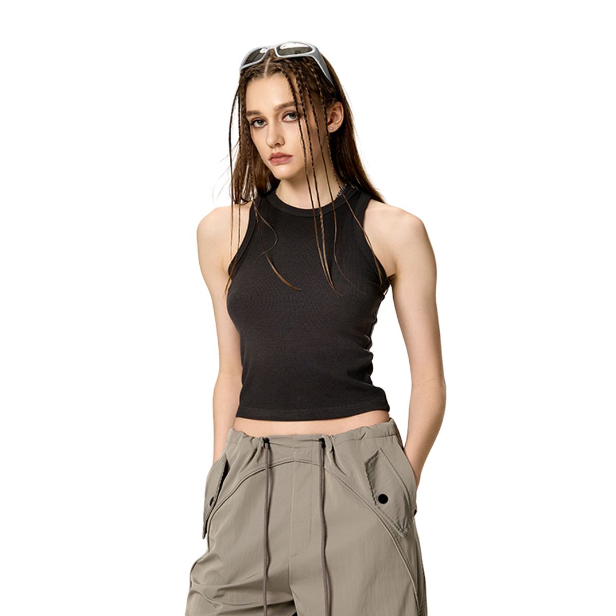 Women's Slim Fit Crop Muscle Tank 260gsm