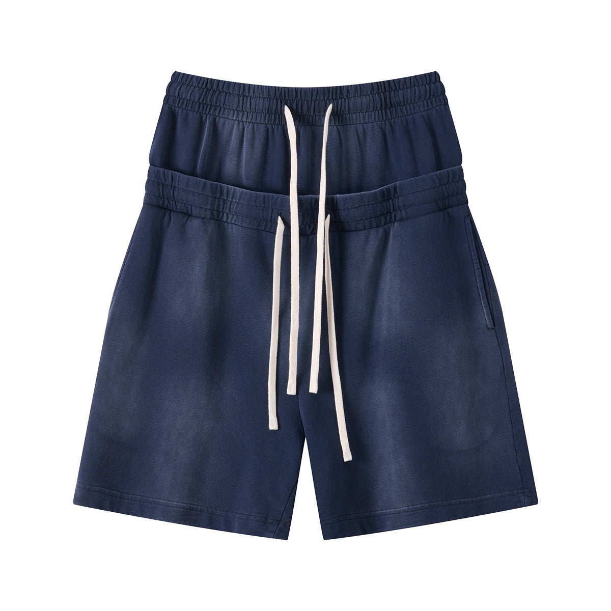 Casual Drawstring Double Waistband Shorts
