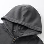 Distressed Vintage Wash Zip Up Hoodie