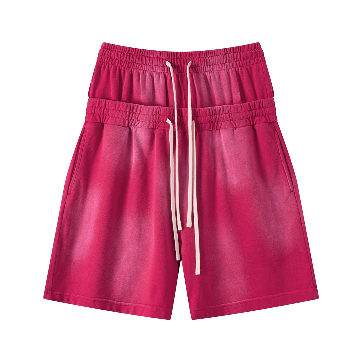 Casual Drawstring Double Waistband Shorts