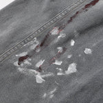 Paint-Spray Ripped Denim Trucker Jacket